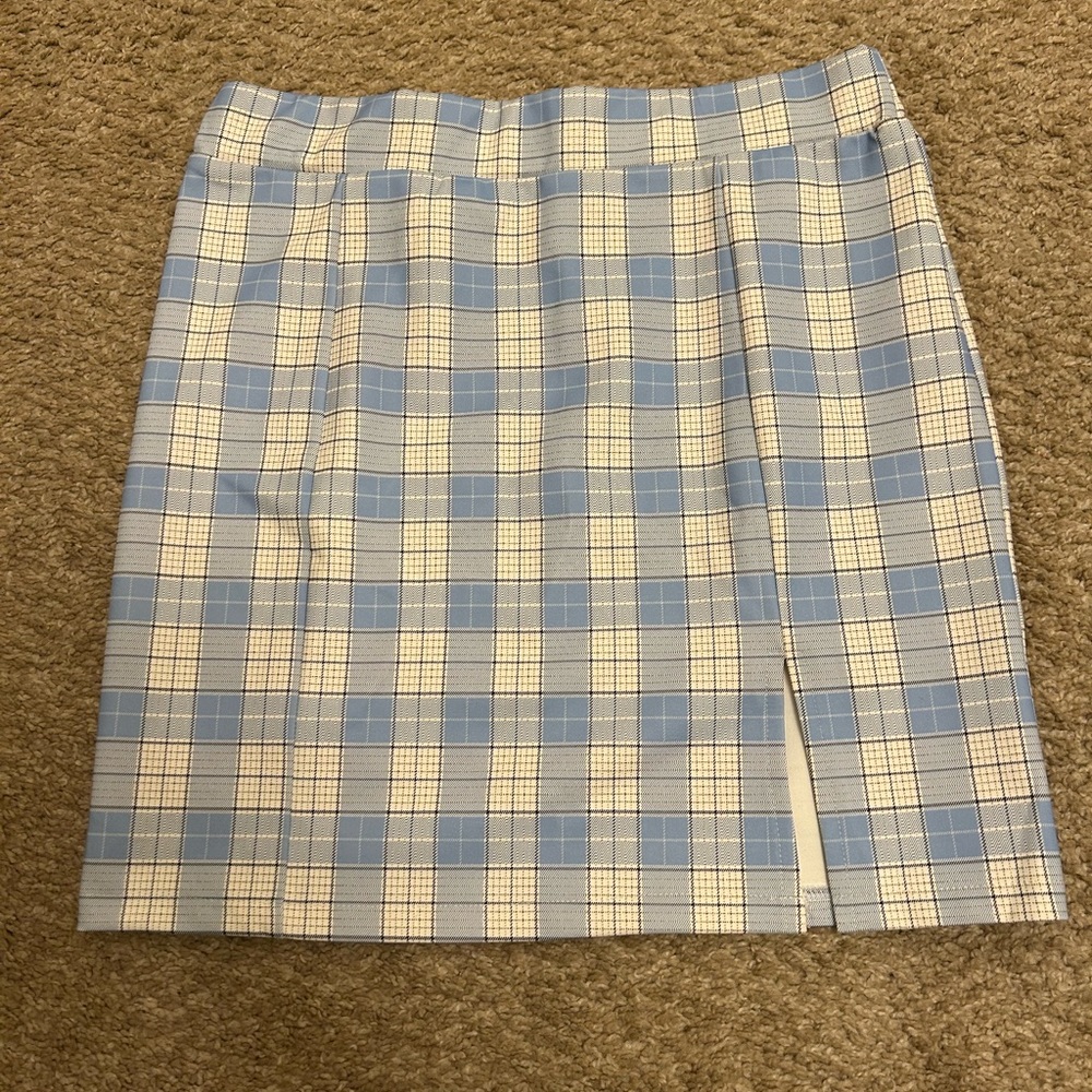 Plaid blue skirt